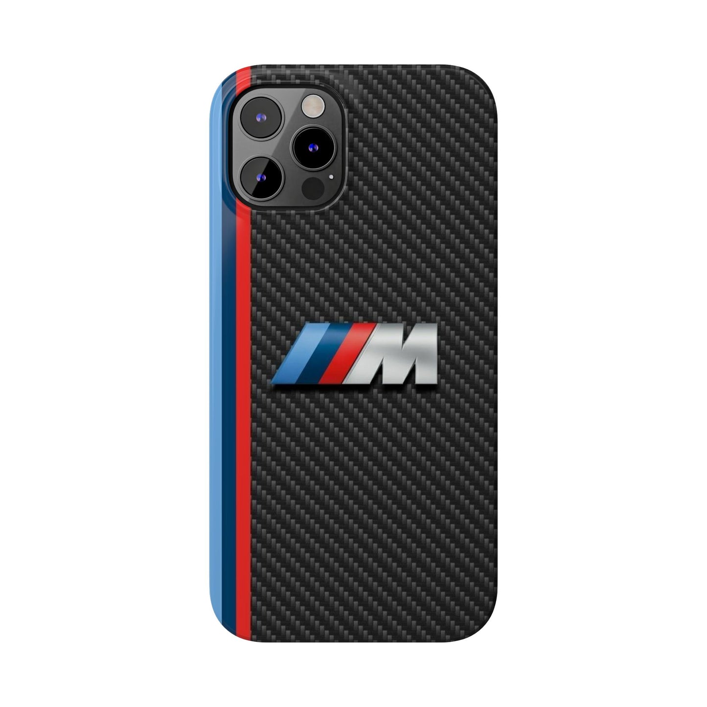 Black iPhone Slim Case, Blue And Red Stripes, BMW M Series