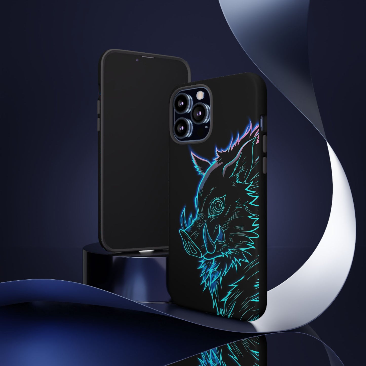 Tough Cases For iPhone, Galaxy, Anime Hashibira Beast Slayer Neon Design