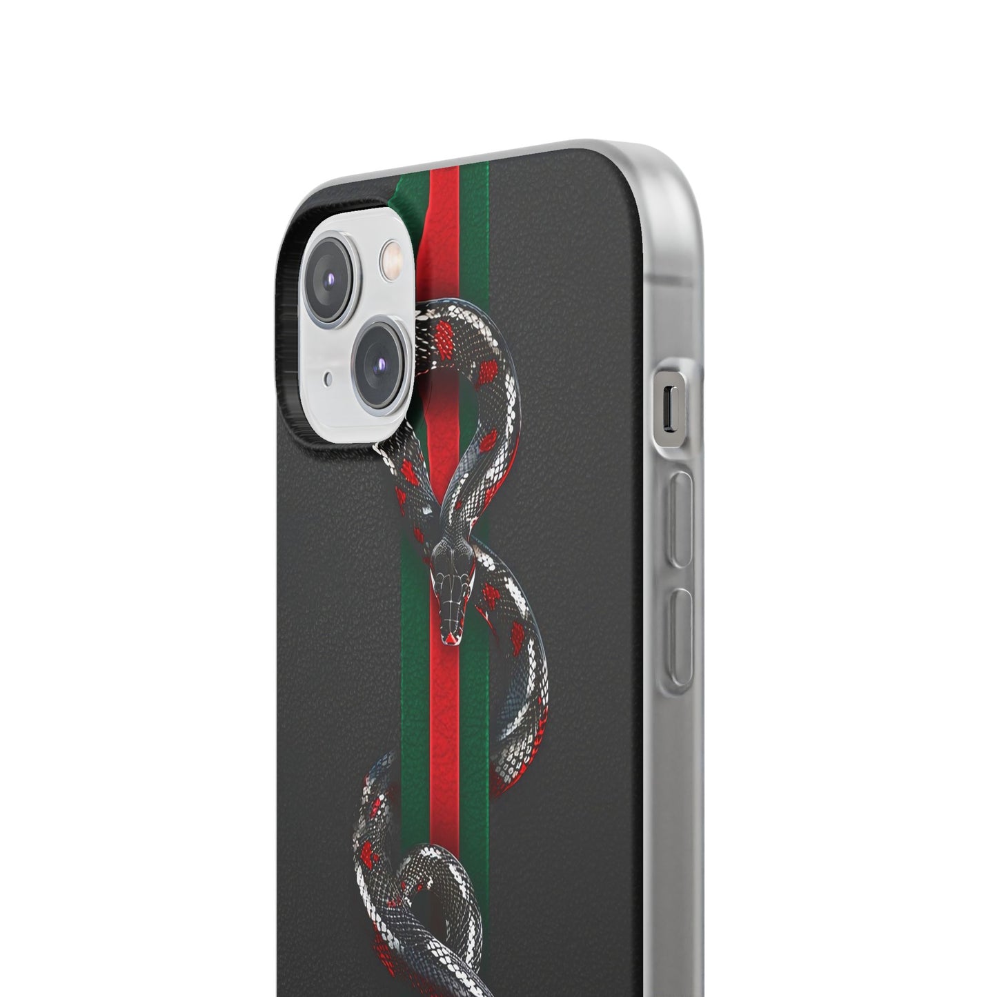 Green and Red Stripes Snake TPU Flexi Cases For iPhones And Samsung Galaxy