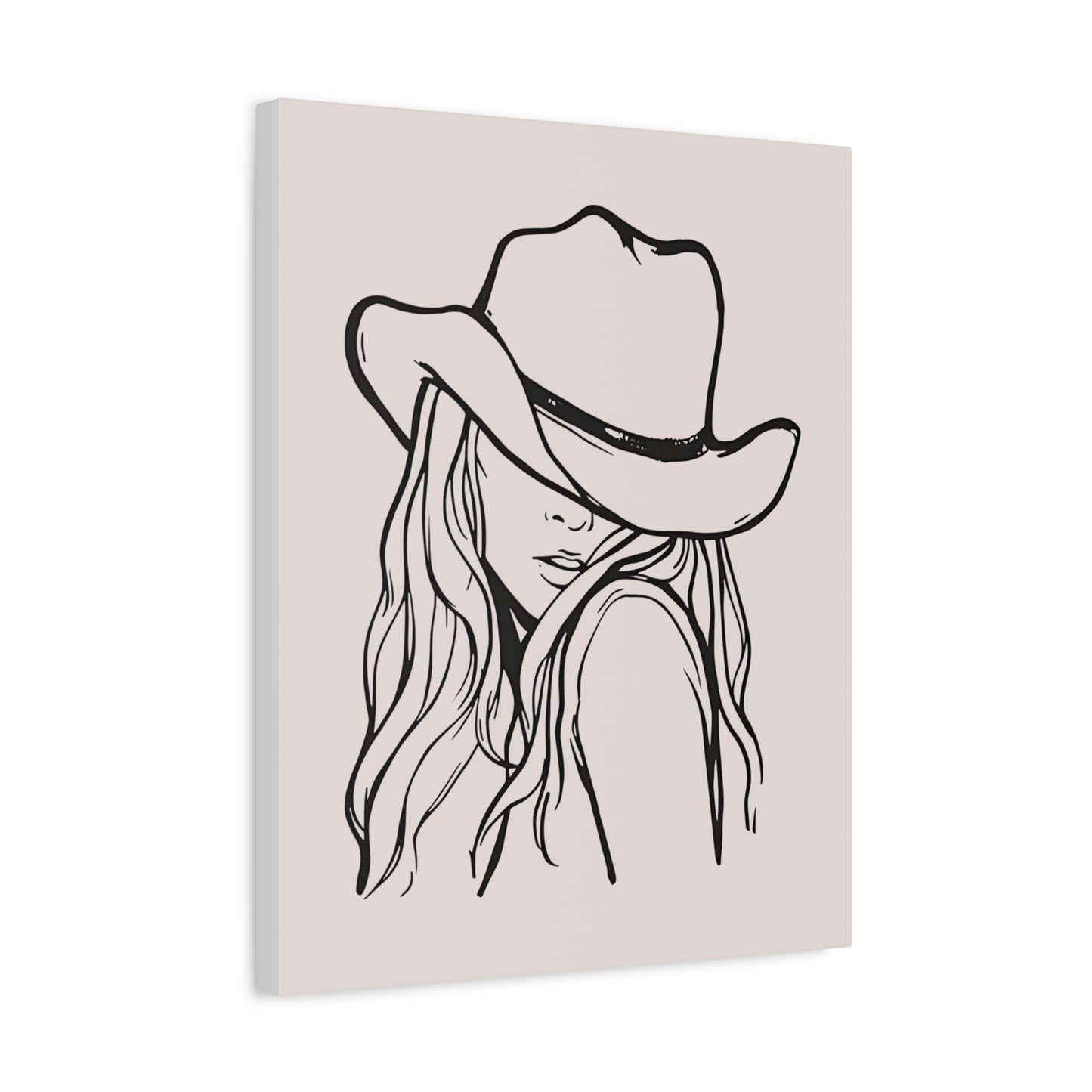 Canvas Wall Art Prints, Western Cowgirl Wall Art, Trendy Line Art