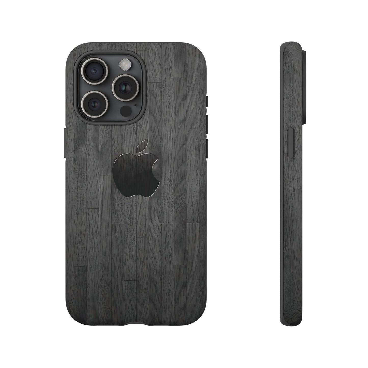 Tough Cases For iPhones, Gray Wood Color Rugged Phone Case