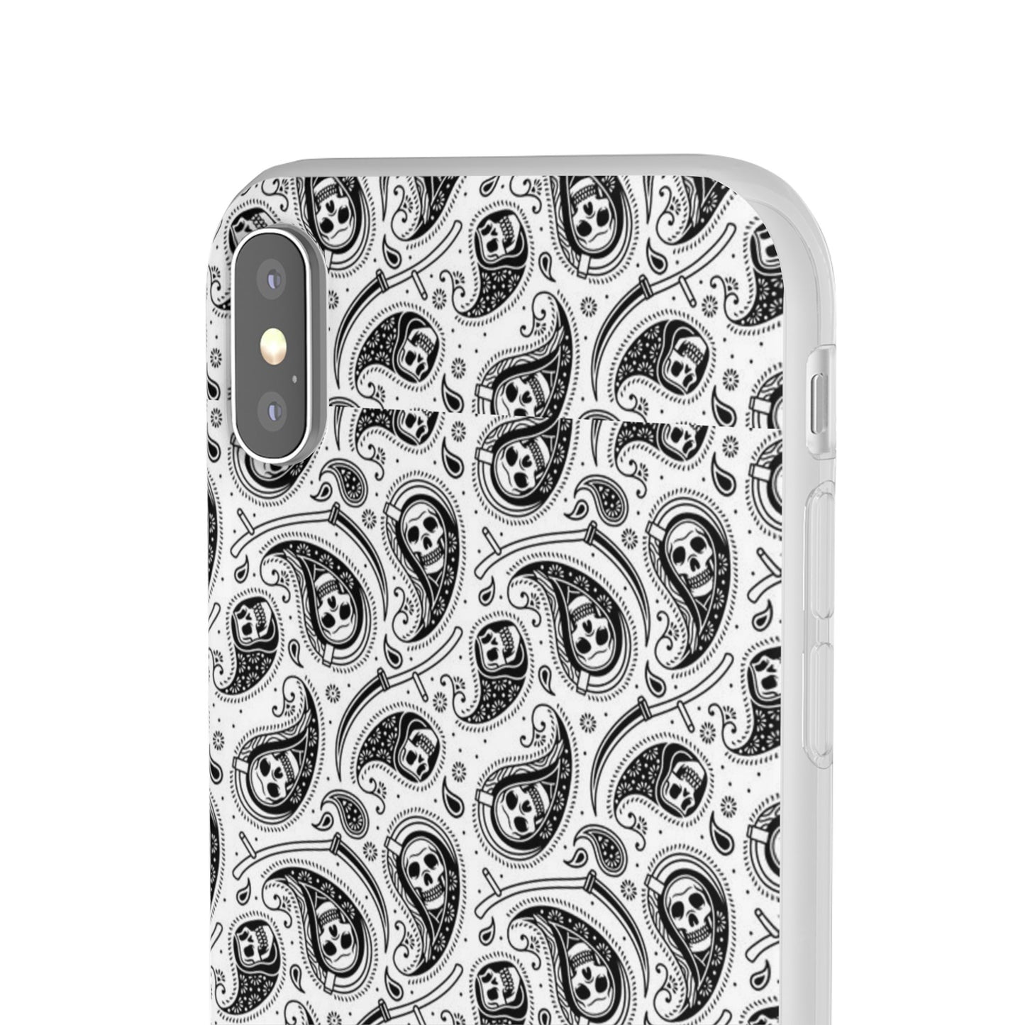 Skull Paisley Pattern Phone Case TPU Soft Flexi Case for iPhones