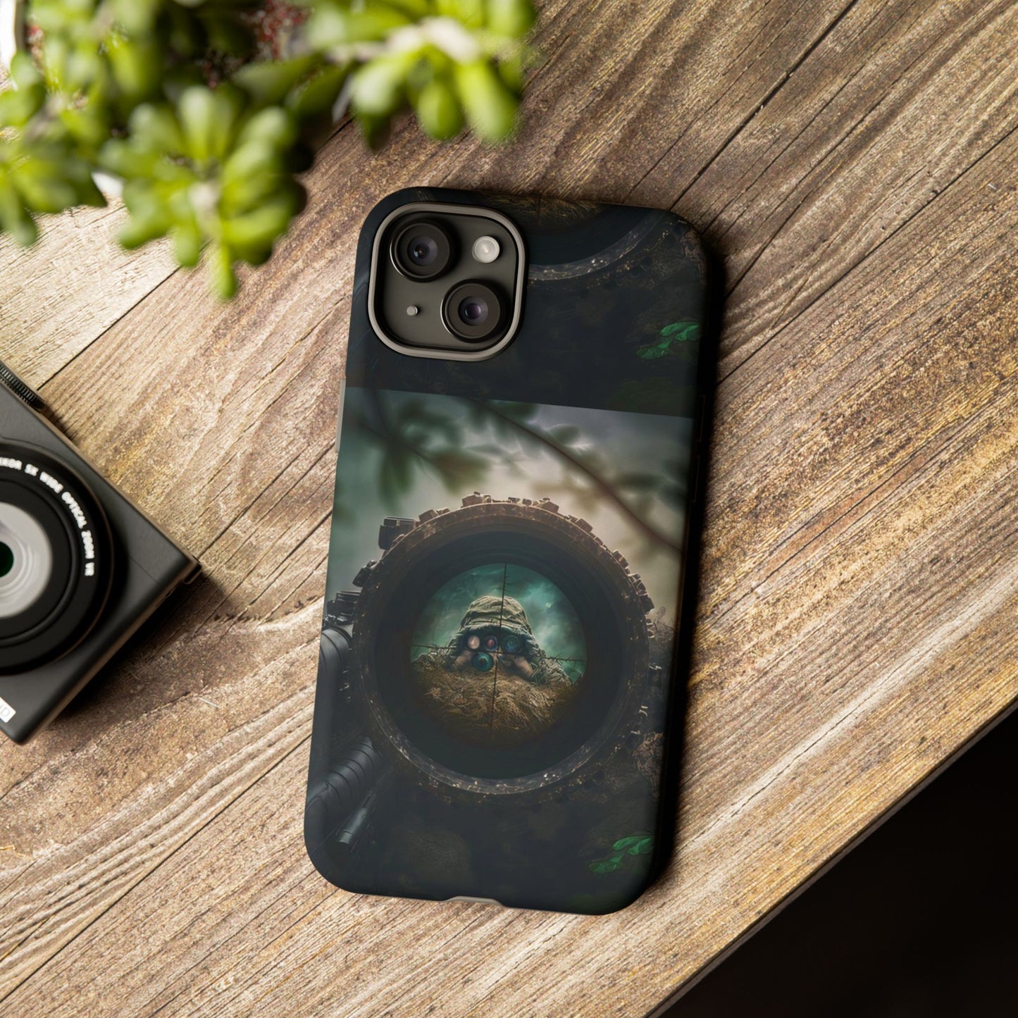 Sniper Scope Soldier Phone Case | Dual Layer Tough Cover  For iPhone