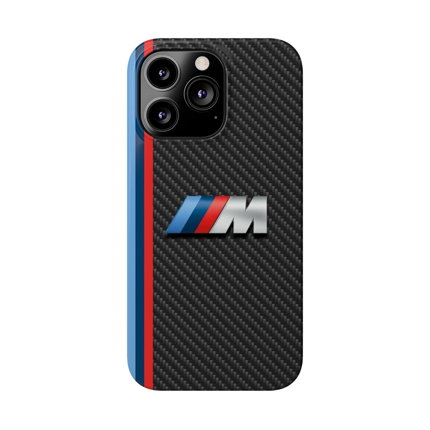 Black iPhone Slim Case, Blue And Red Stripes, BMW M Series