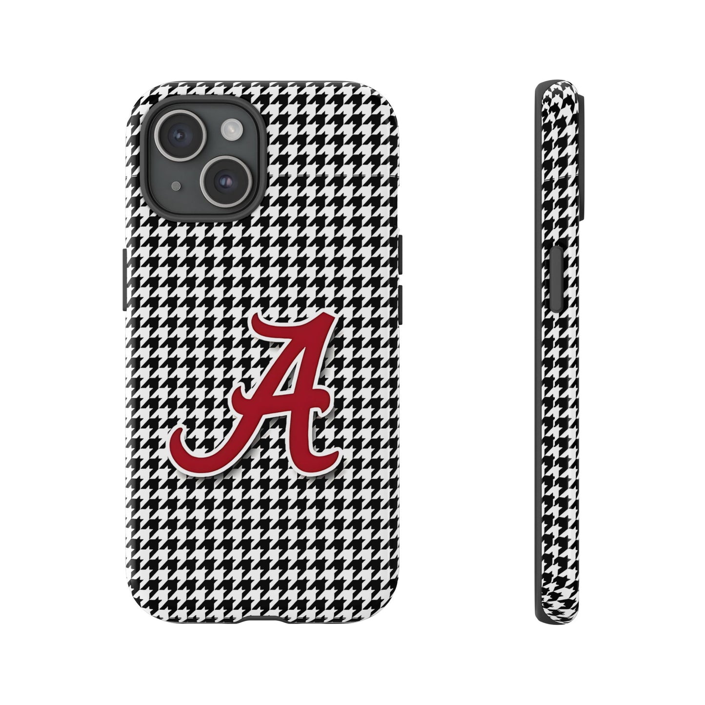 Alabama Houndstooth Phone Case, Tough Cases, College RTR Fan Gear, Initial A