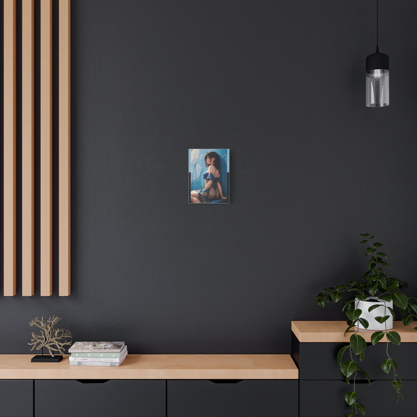 Anime Girl Beachside Matte Canvas Print — Stretched 1.25"