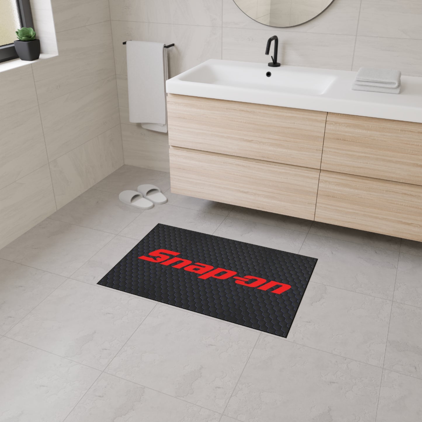 Snap-on Hexagonal  Heavy Duty Garage Floor Mat — Non-Slip Tool Bench Mat