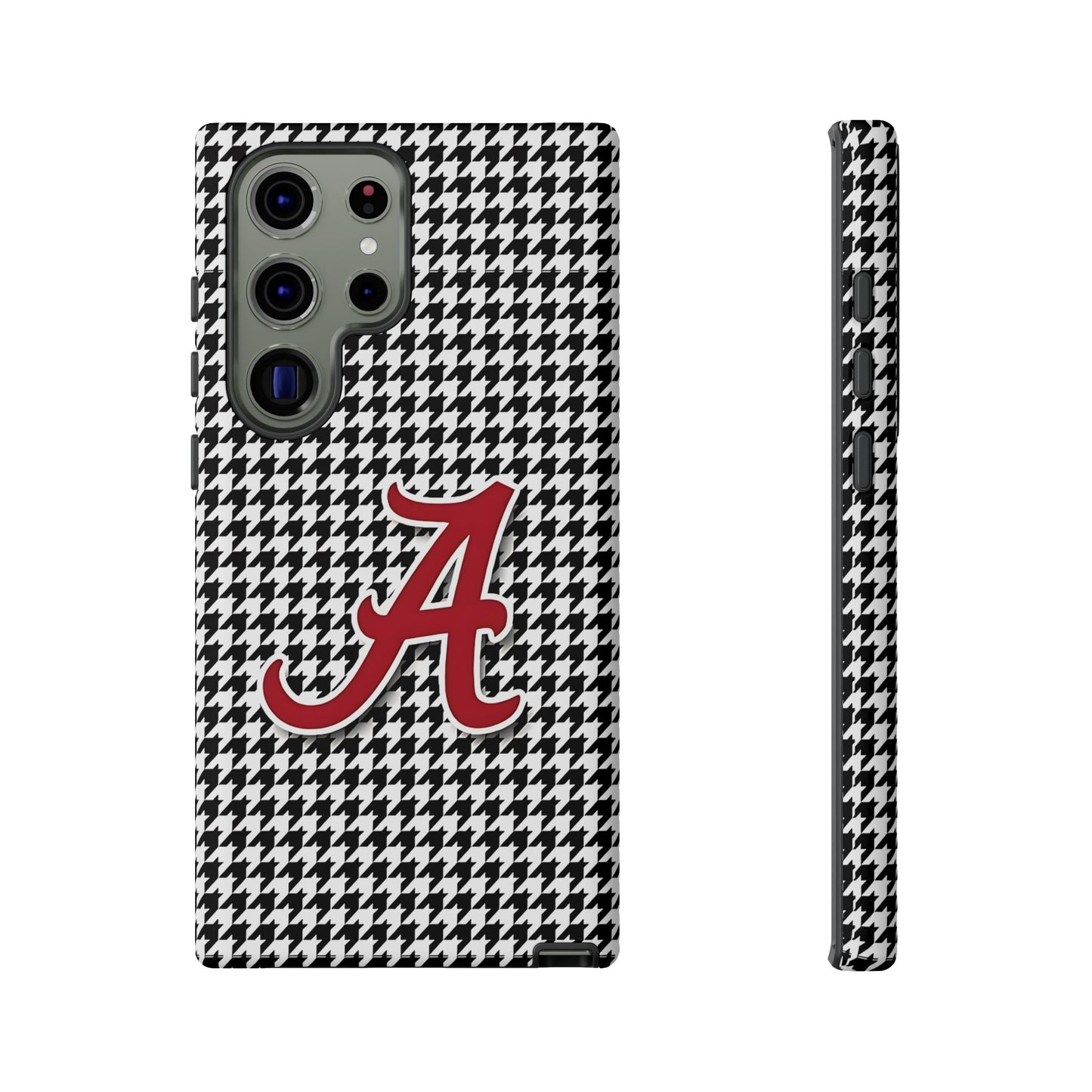 Alabama Houndstooth Phone Case, Tough Cases, College RTR Fan Gear, Initial A