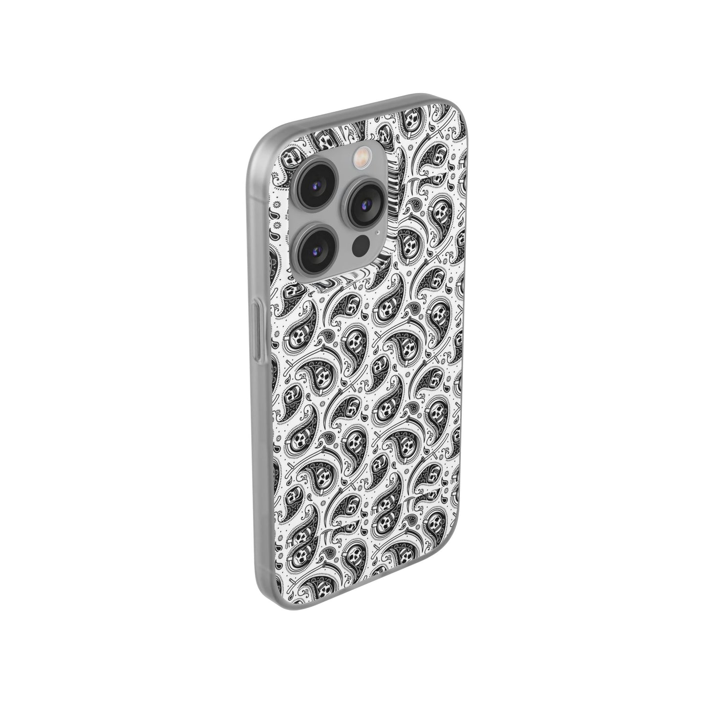 Skull Paisley Pattern Phone Case TPU Soft Flexi Case for iPhones