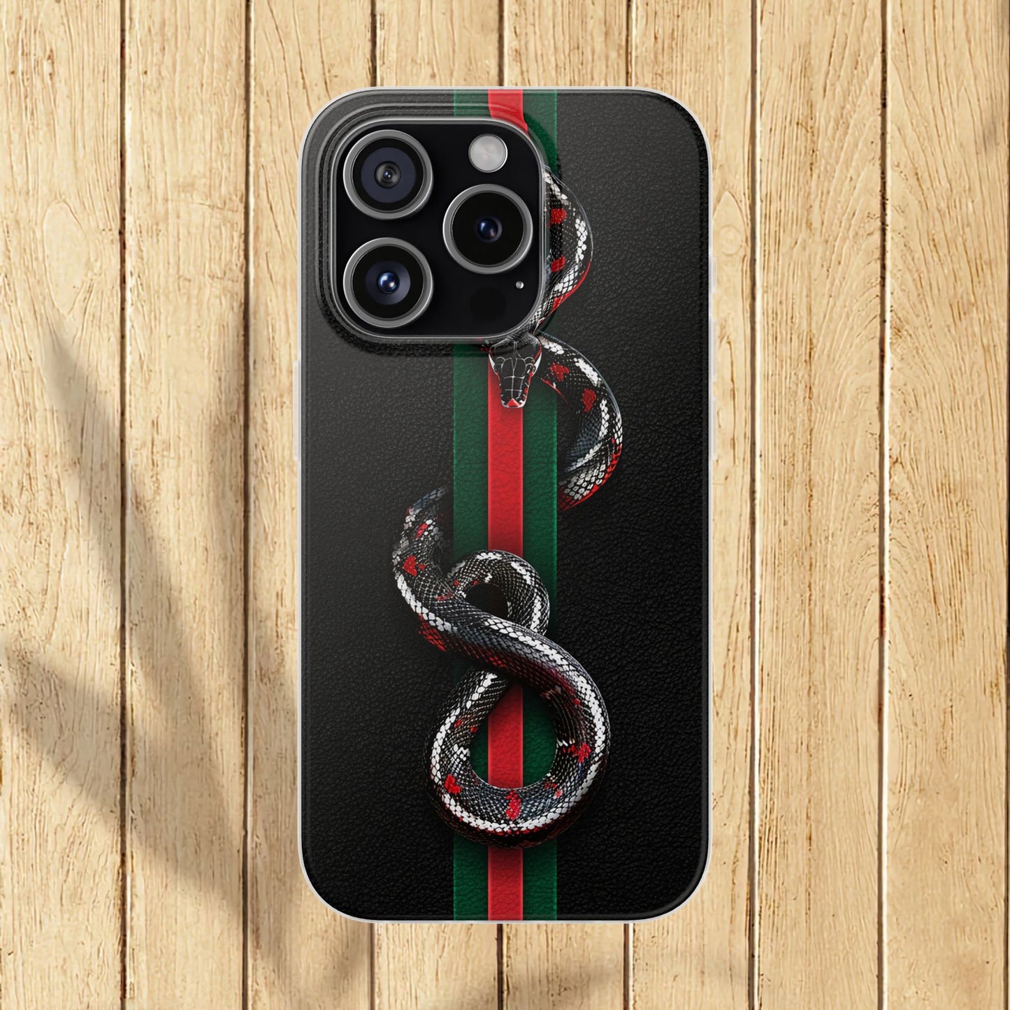 Green and Red Stripes Snake TPU Flexi Cases For iPhones And Samsung Galaxy