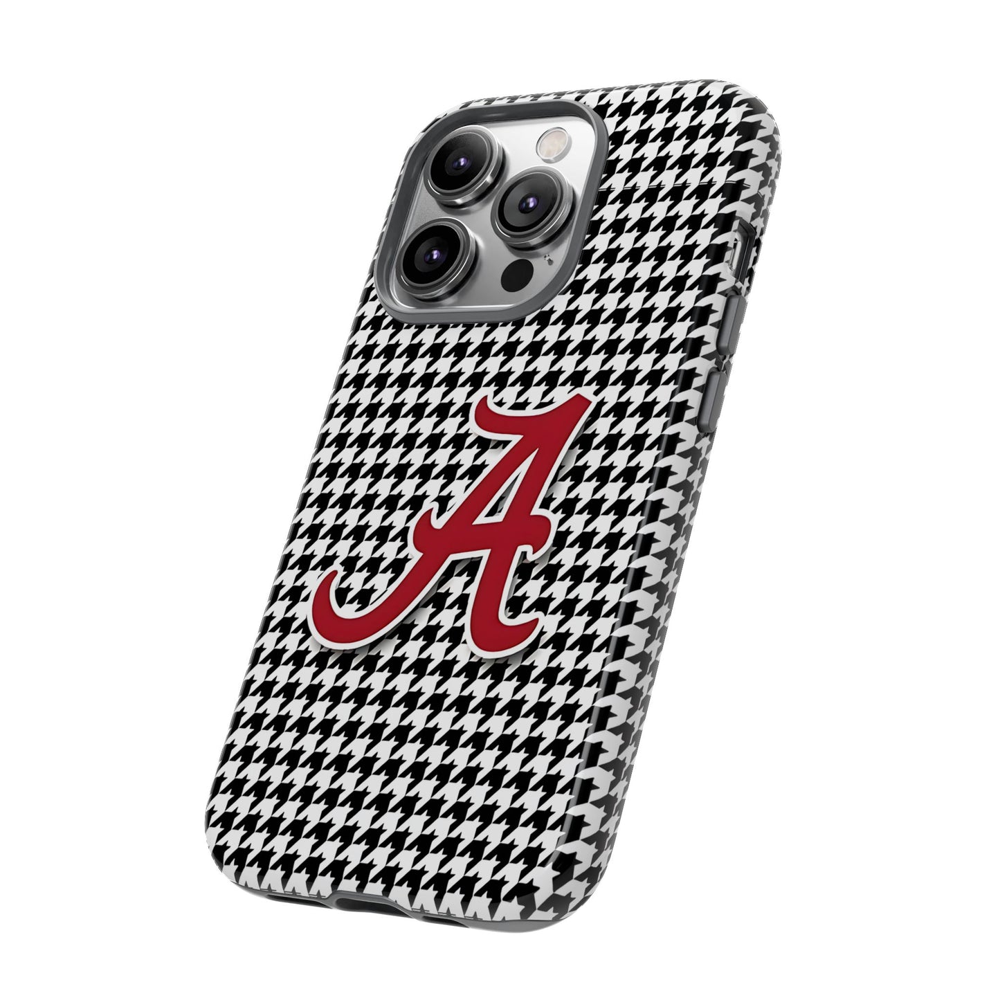 Alabama Houndstooth Phone Case, Tough Cases, College RTR Fan Gear, Initial A