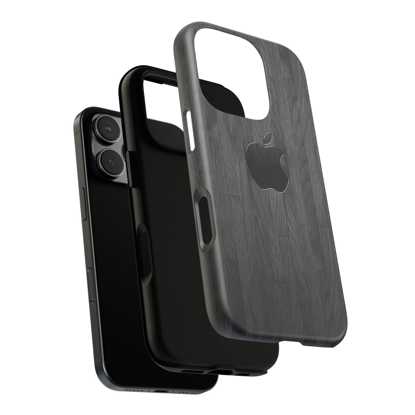 Tough Cases For iPhones, Gray Wood Color Rugged Phone Case