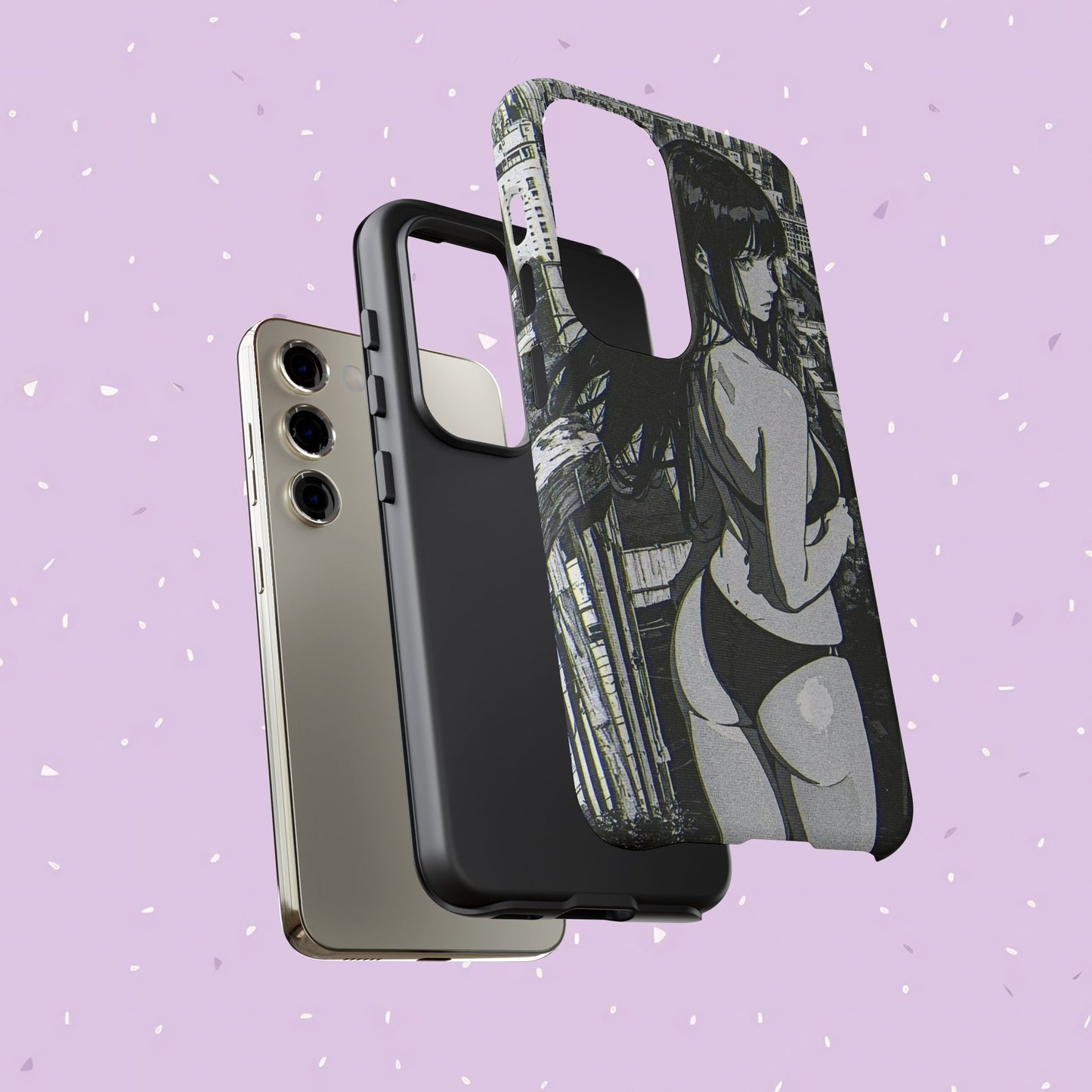 Tough Phone Case, Anime Manga Girl Bikini Design, iPhone, Galaxy, Google Pixel, Hentai Ecchi Art