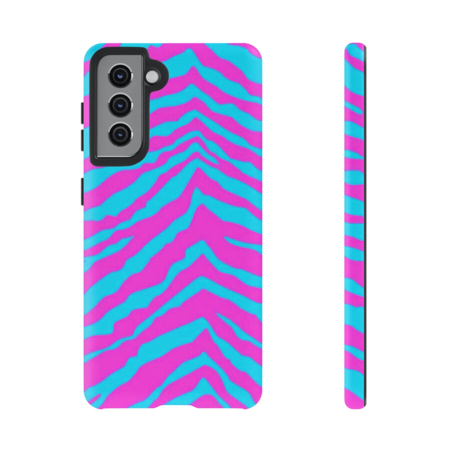 Animal Print Hot Pink And Teal Tough Case for iPhone, Galaxy and Google Pixel