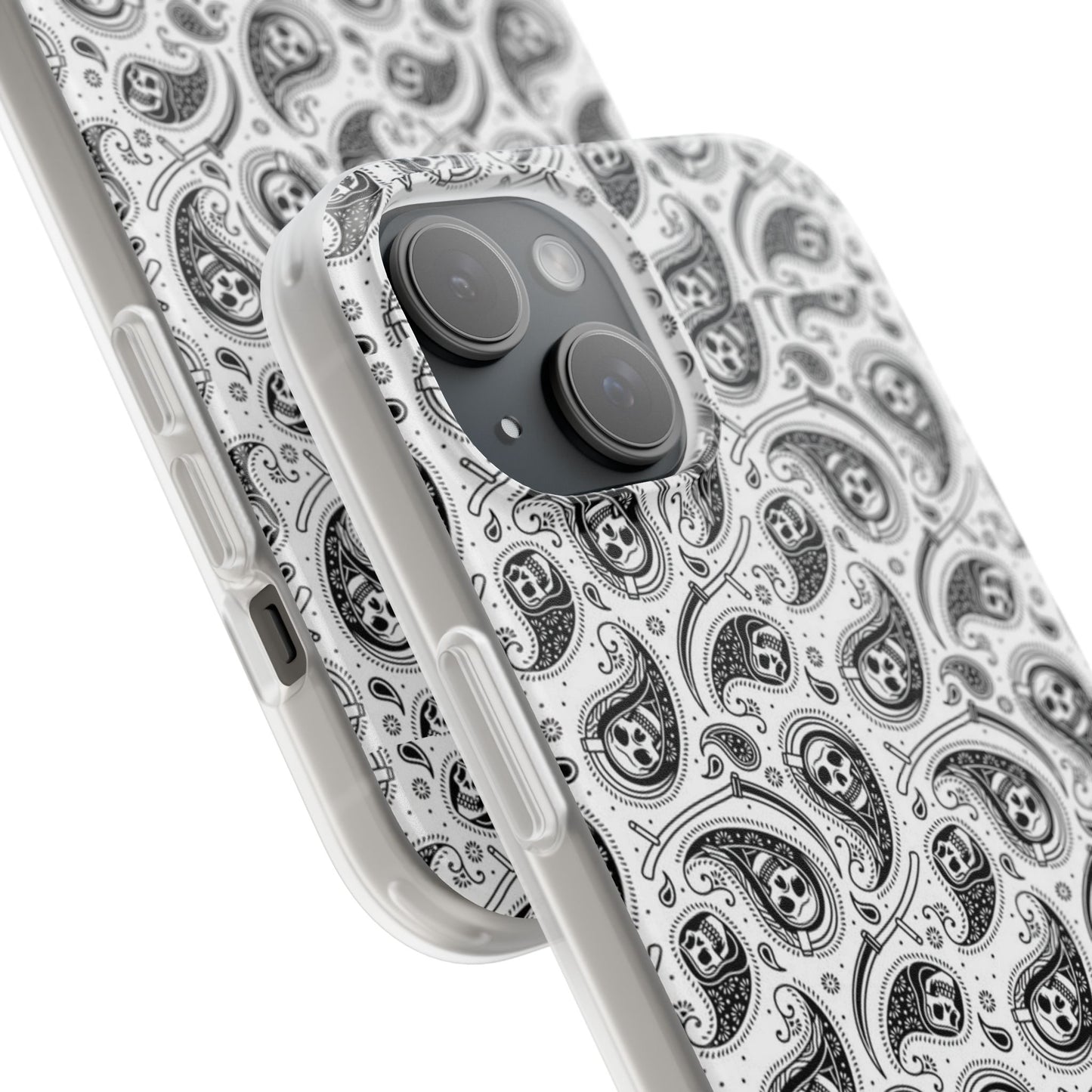 Skull Paisley Pattern Phone Case TPU Soft Flexi Case for iPhones