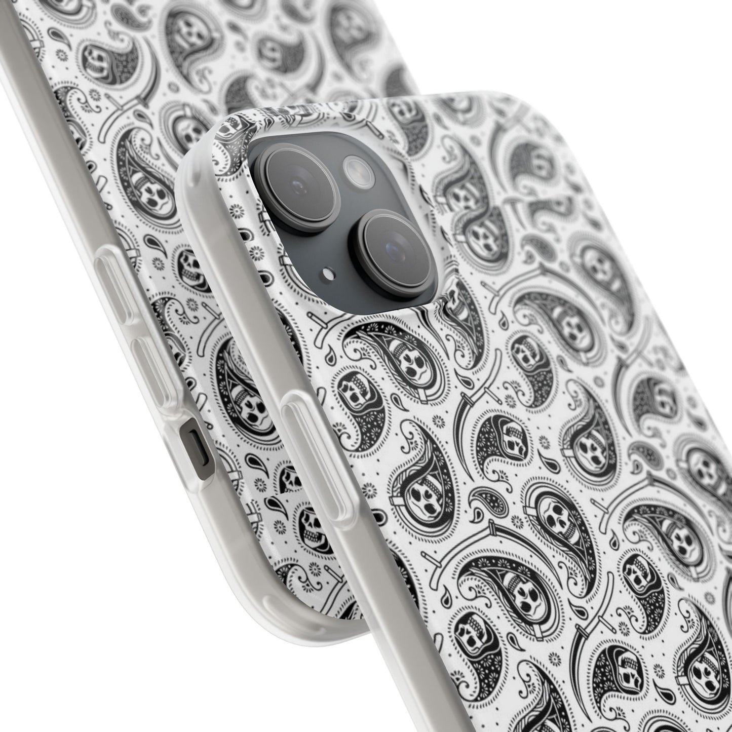 Skull Paisley Pattern Phone Case TPU Soft Flexi Case for iPhones