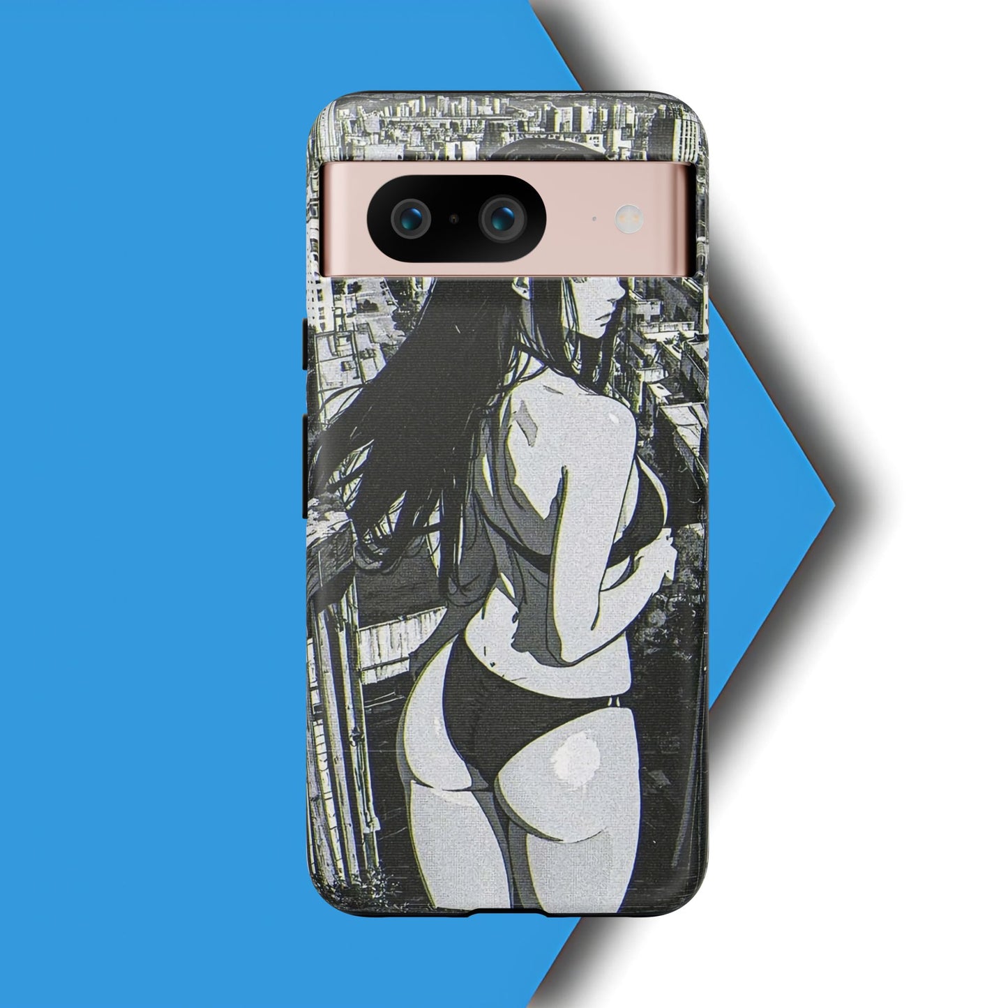 Tough Phone Case, Anime Manga Girl Bikini Design, iPhone, Galaxy, Google Pixel, Hentai Ecchi Art