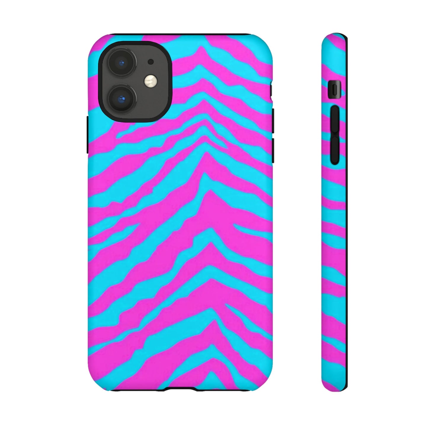 Animal Print Hot Pink And Teal Tough Case for iPhone, Galaxy and Google Pixel