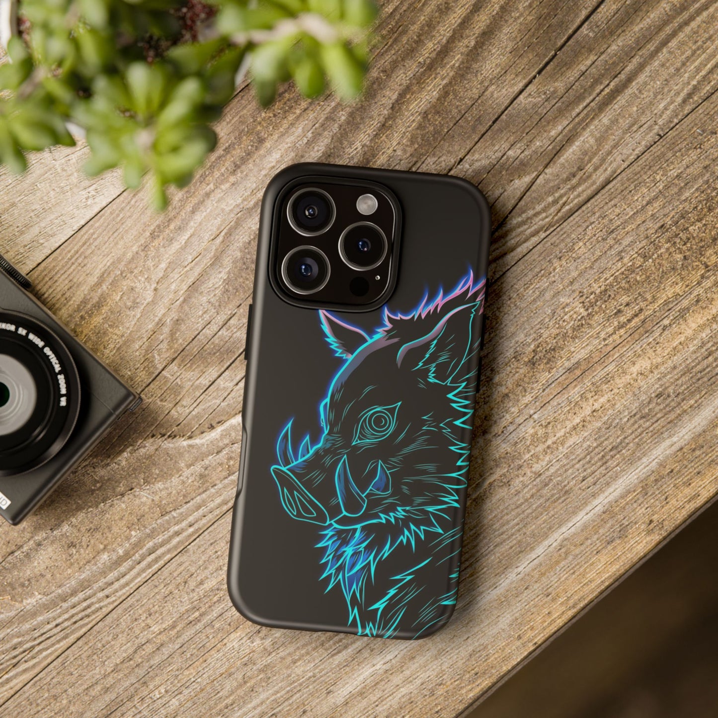 Tough Cases For iPhone, Galaxy, Anime Hashibira Beast Slayer Neon Design