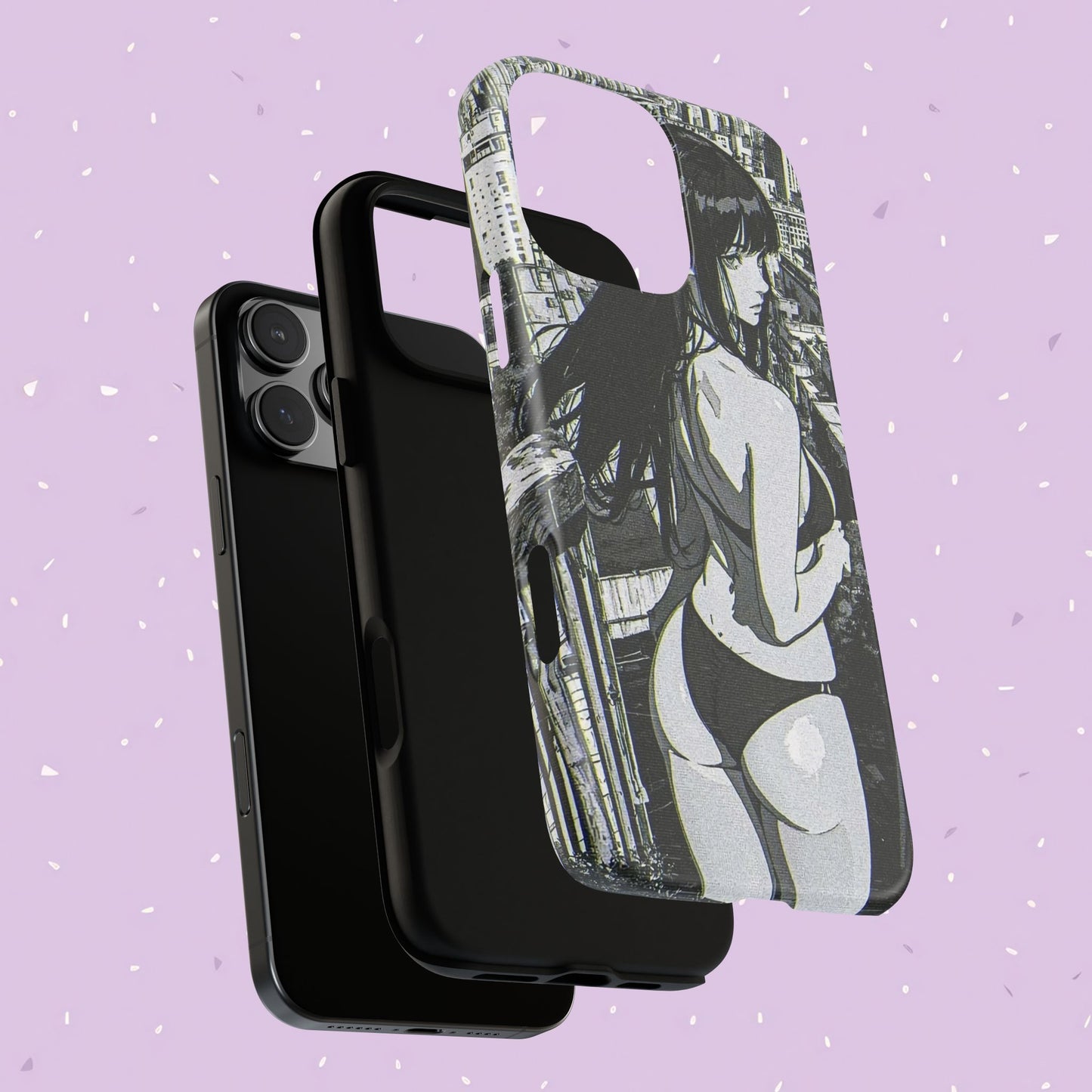 Tough Phone Case, Anime Manga Girl Bikini Design, iPhone, Galaxy, Google Pixel, Hentai Ecchi Art