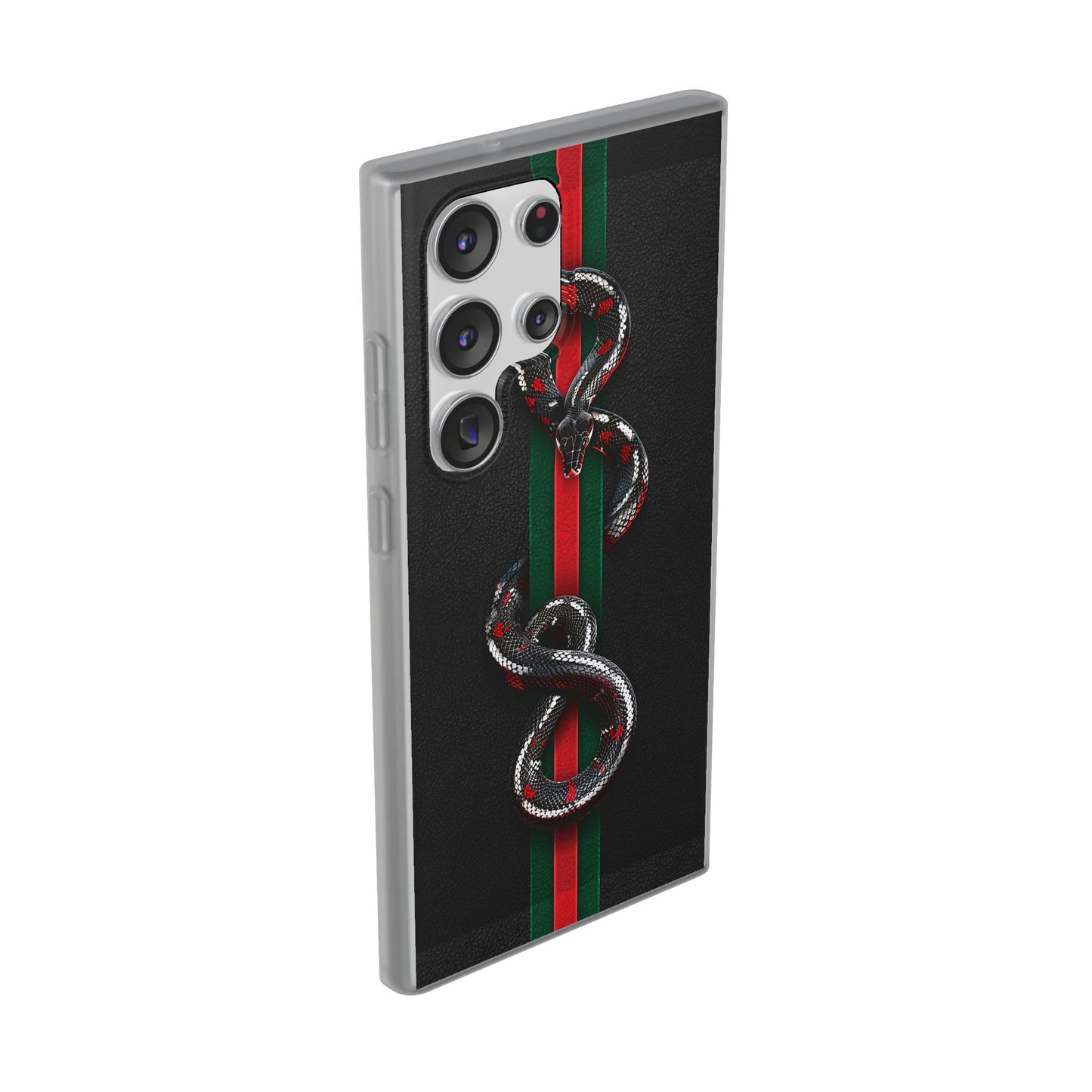 Green and Red Stripes Snake TPU Flexi Cases For iPhones And Samsung Galaxy