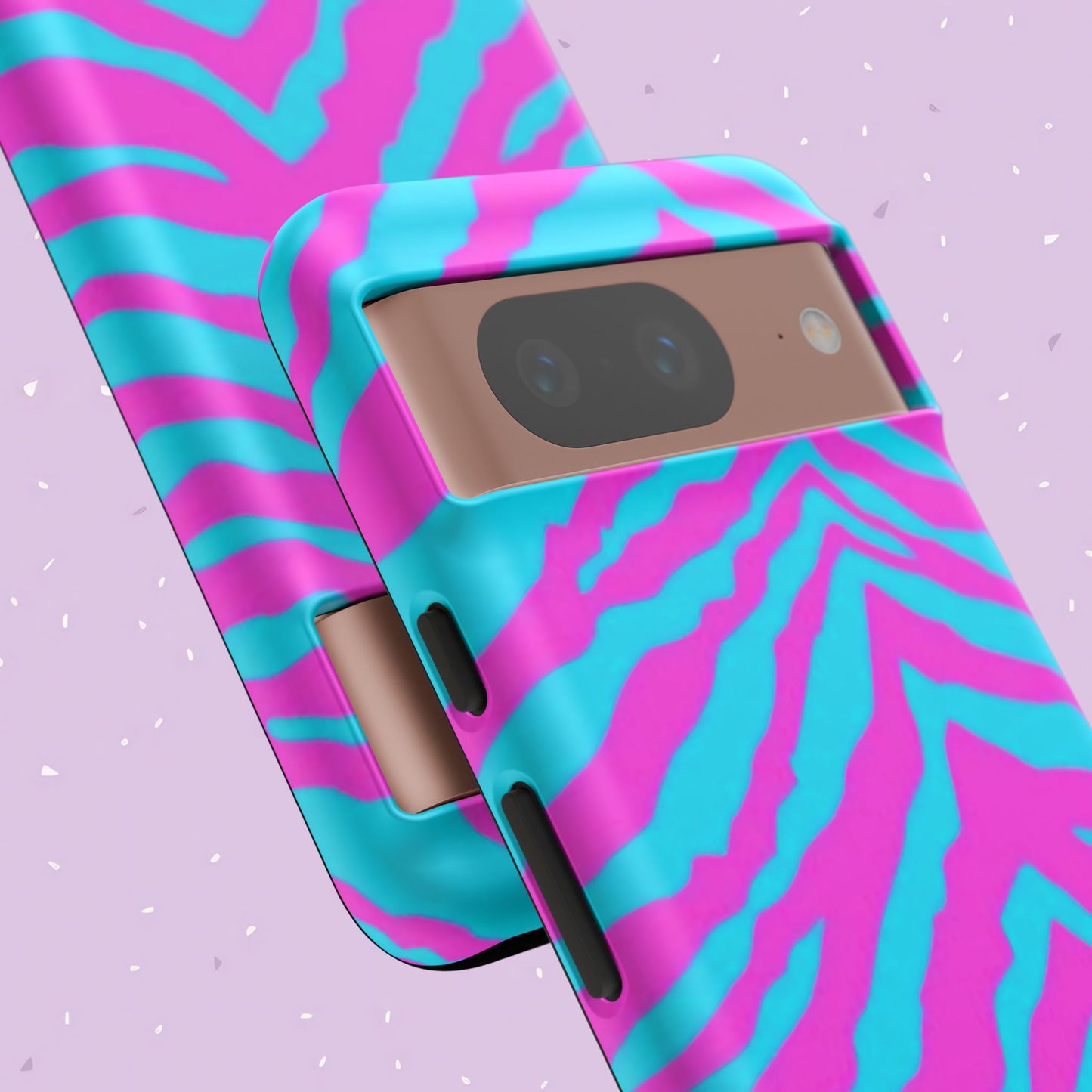 Animal Print Hot Pink And Teal Tough Case for iPhone, Galaxy and Google Pixel