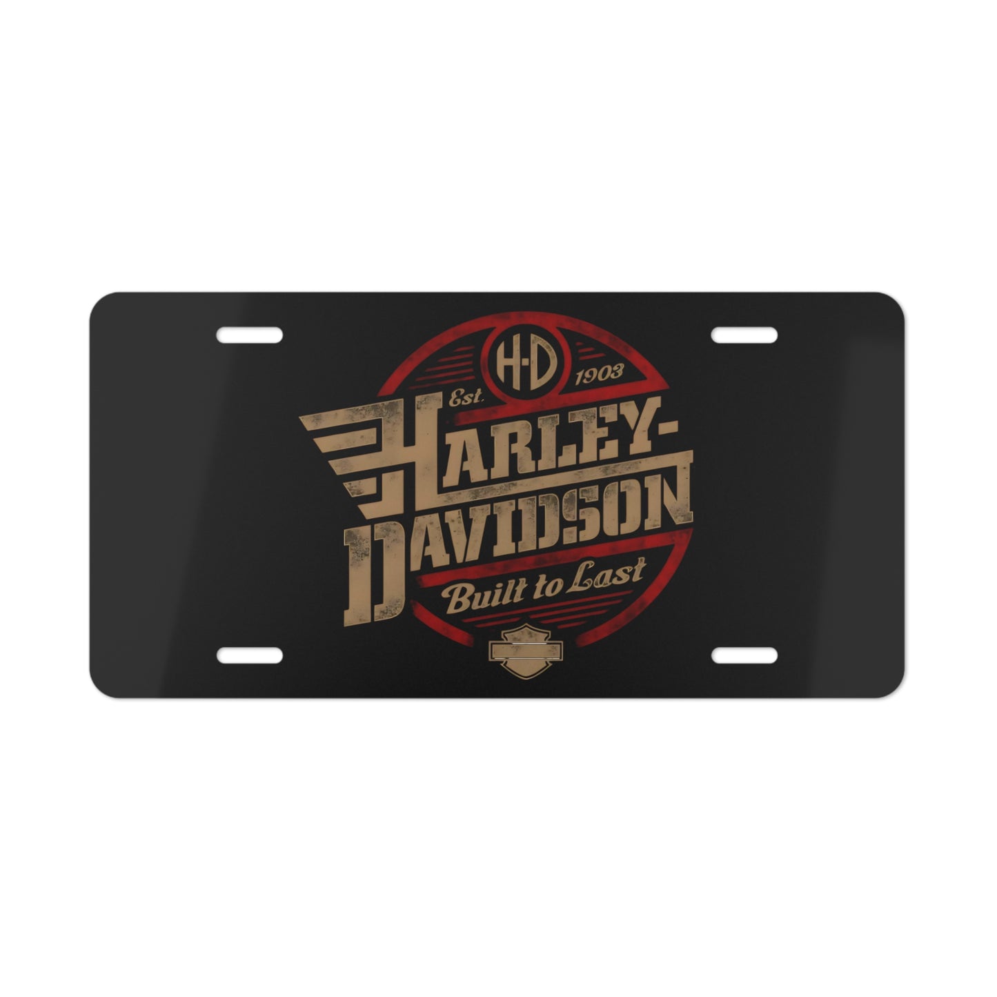 Vanity License Plate, Harley Davidson Built To Last, Custom Decor, Motorcycle Design