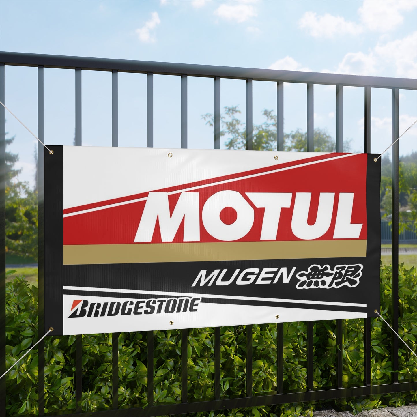 Motul Mugen Racing Banner — Matte Motorsport Sign for Garage, Track & Events