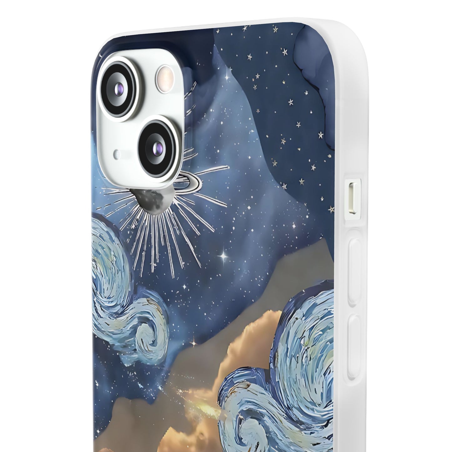 Celestial Flexi Case, Boho Phone Cover, Galaxy Protection, Starry Night Design,