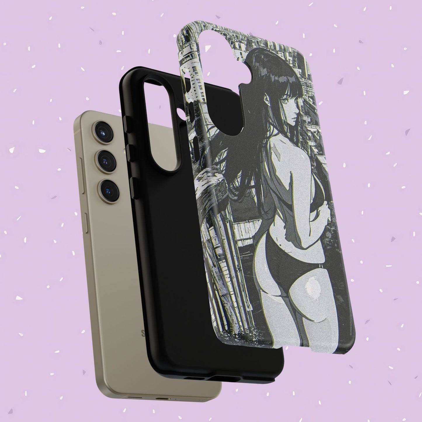 Tough Phone Case, Anime Manga Girl Bikini Design, iPhone, Galaxy, Google Pixel, Hentai Ecchi Art