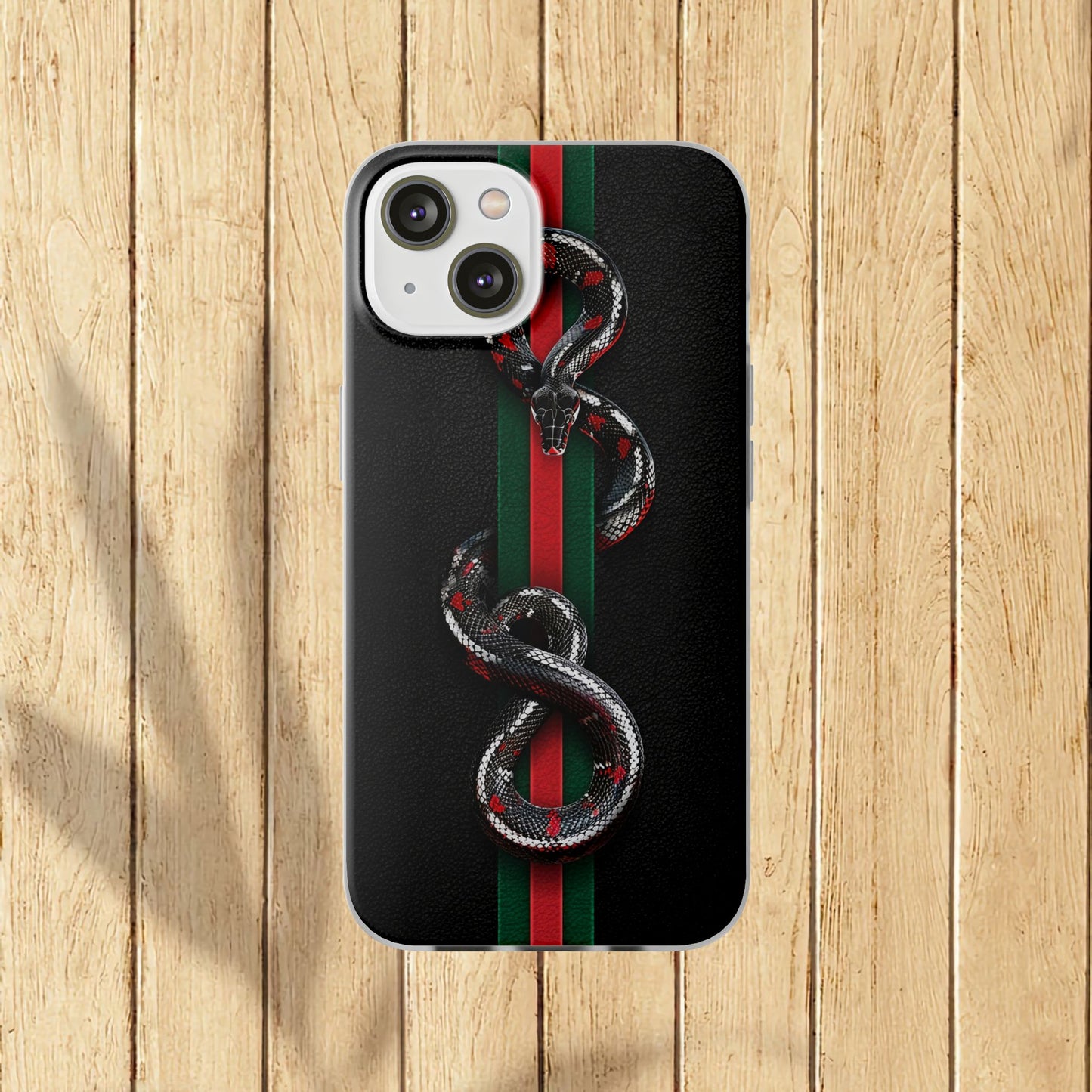Green and Red Stripes Snake TPU Flexi Cases For iPhones And Samsung Galaxy