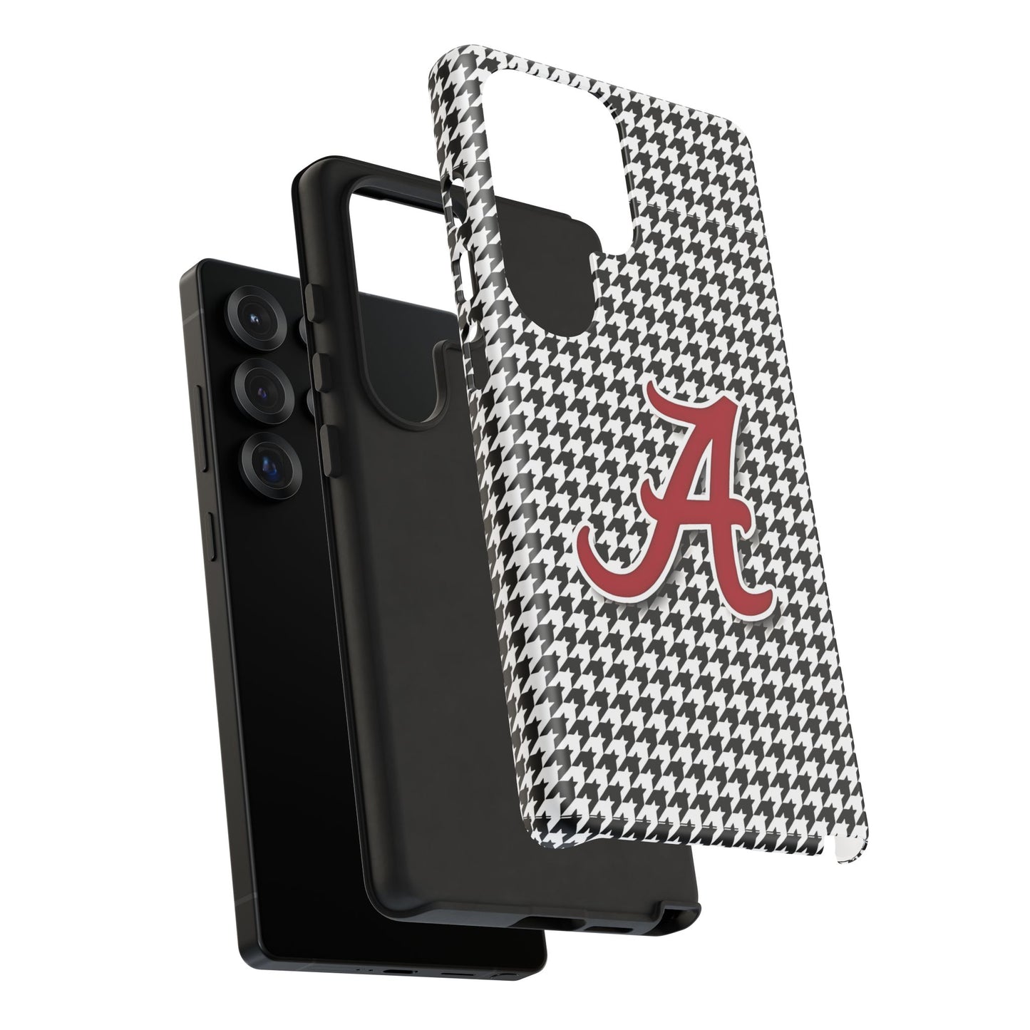Alabama Houndstooth Phone Case, Tough Cases, College RTR Fan Gear, Initial A