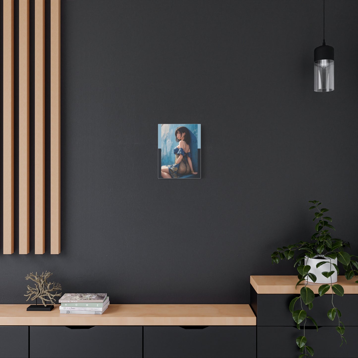 Anime Girl Beachside Matte Canvas Print — Stretched 1.25"