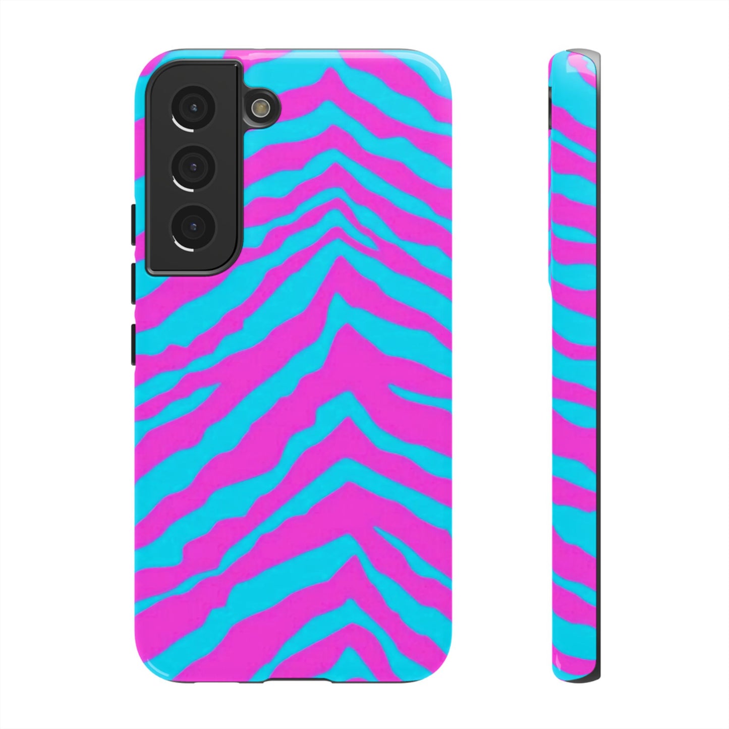 Animal Print Hot Pink And Teal Tough Case for iPhone, Galaxy and Google Pixel