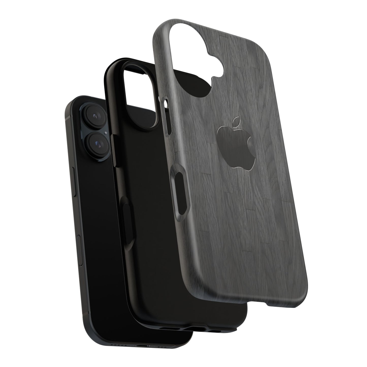 Tough Cases For iPhones, Gray Wood Color Rugged Phone Case