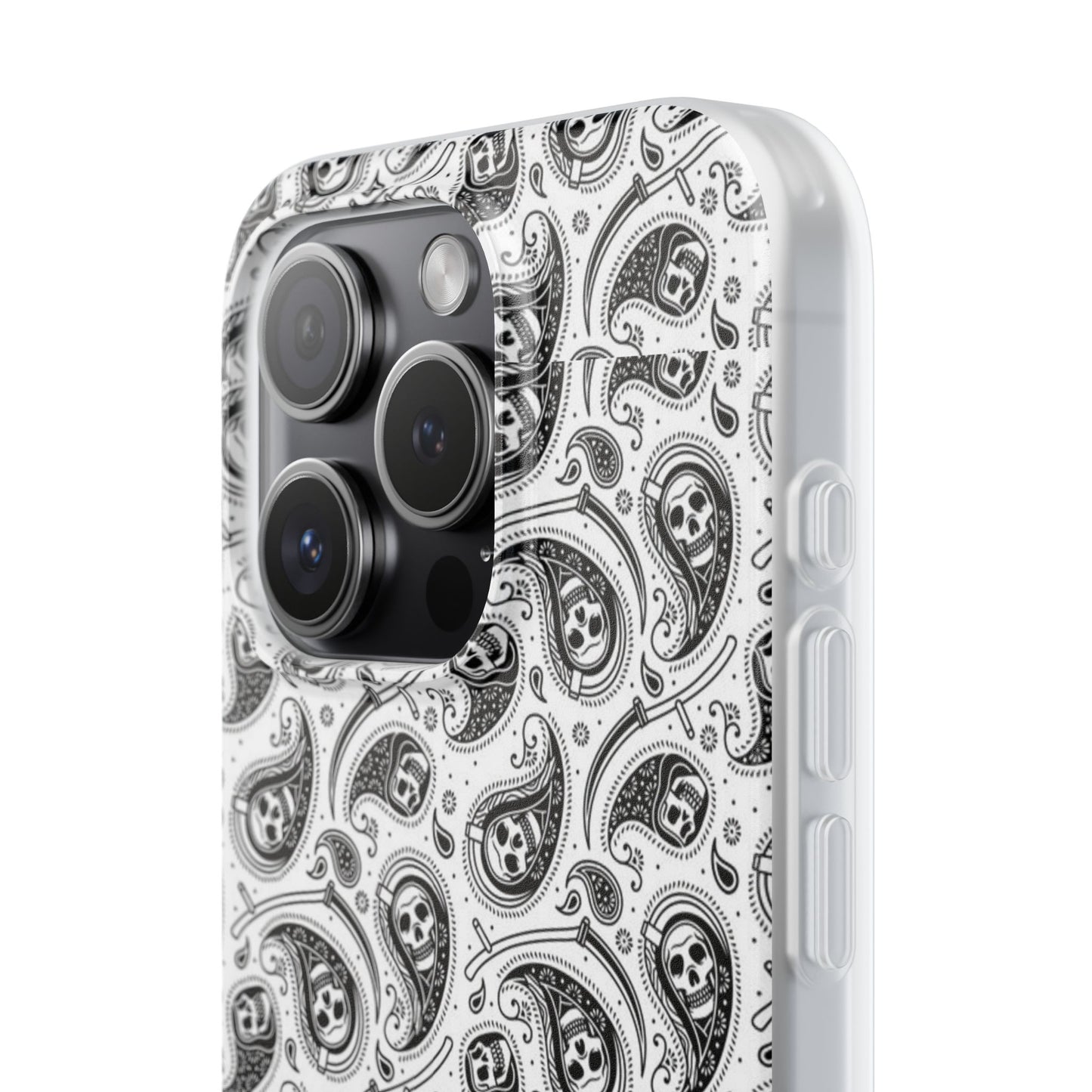 Skull Paisley Pattern Phone Case TPU Soft Flexi Case for iPhones