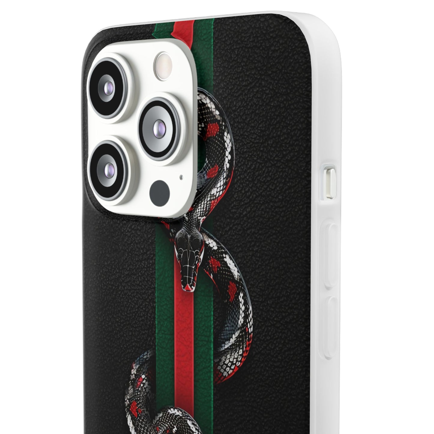 Green and Red Stripes Snake TPU Flexi Cases For iPhones And Samsung Galaxy