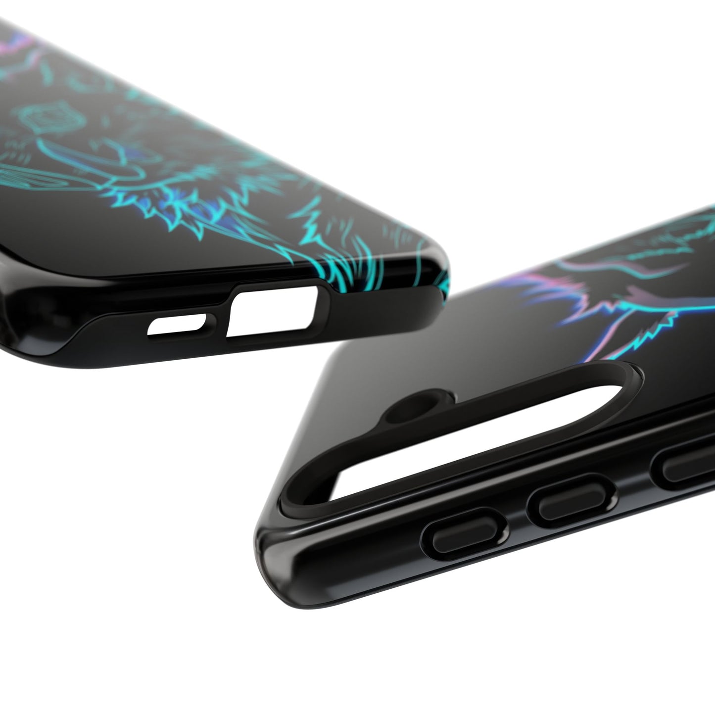 Tough Cases For iPhone, Galaxy, Anime Hashibira Beast Slayer Neon Design