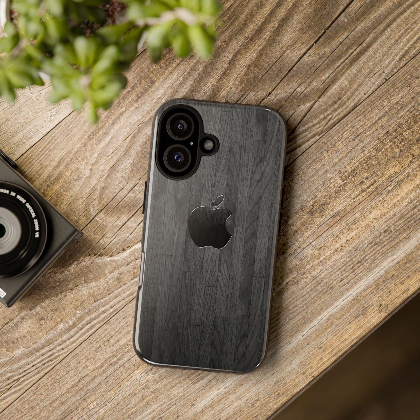 Tough Cases For iPhones, Gray Wood Color Rugged Phone Case