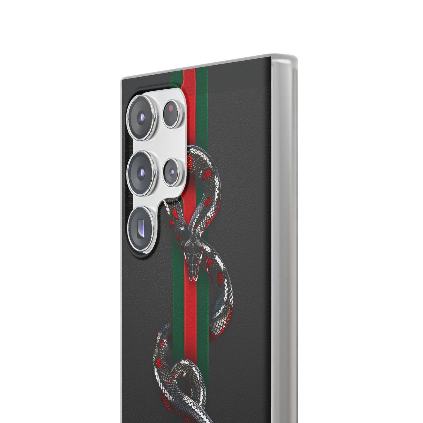 Green and Red Stripes Snake TPU Flexi Cases For iPhones And Samsung Galaxy