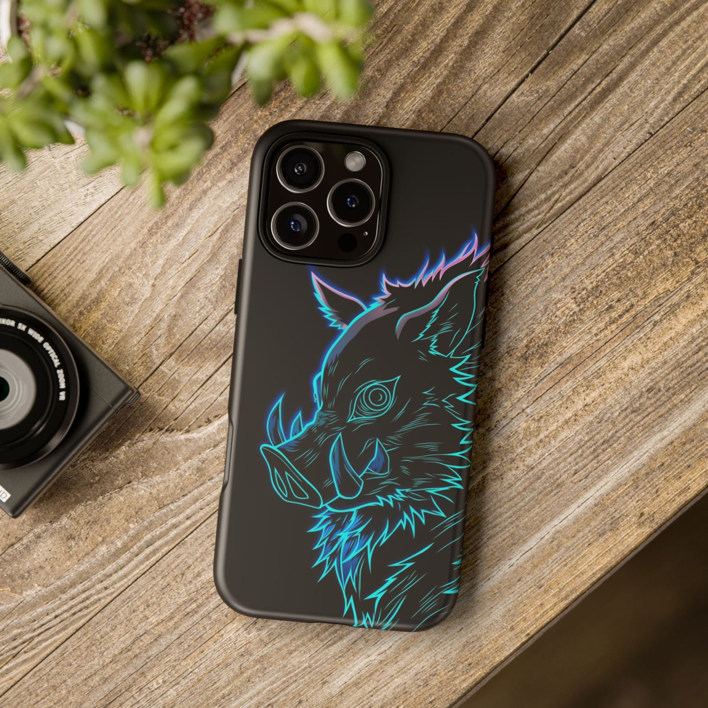 Tough Cases For iPhone, Galaxy, Anime Hashibira Beast Slayer Neon Design