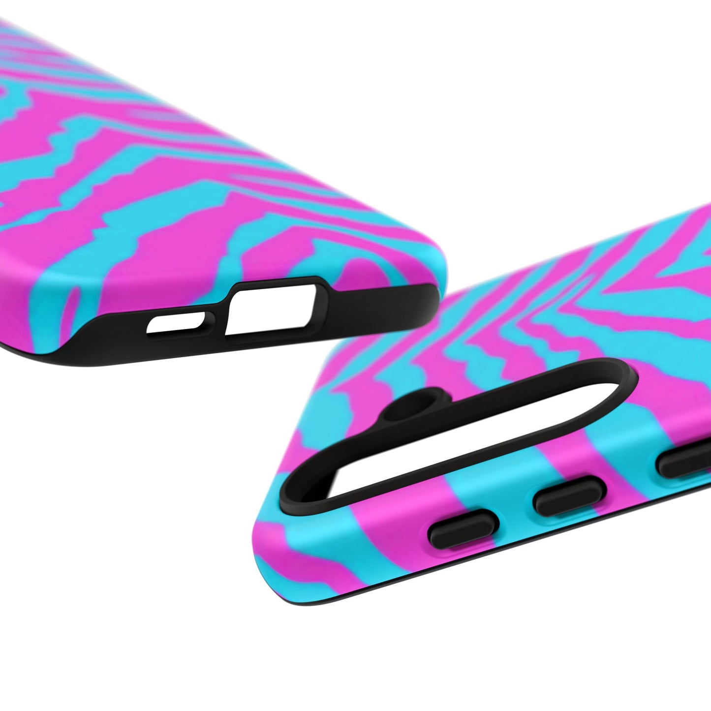 Animal Print Hot Pink And Teal Tough Case for iPhone, Galaxy and Google Pixel