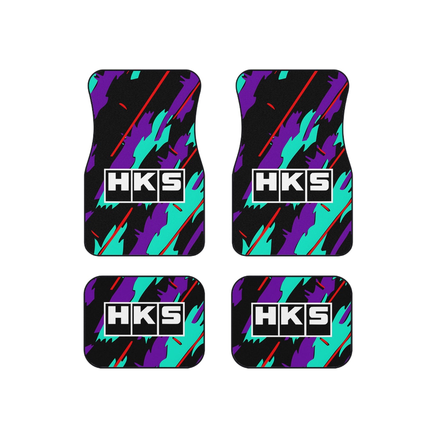 Retro HKS JDM Car Mats Set Of 4, For 90's HKS Fans, Custom Floor Mats