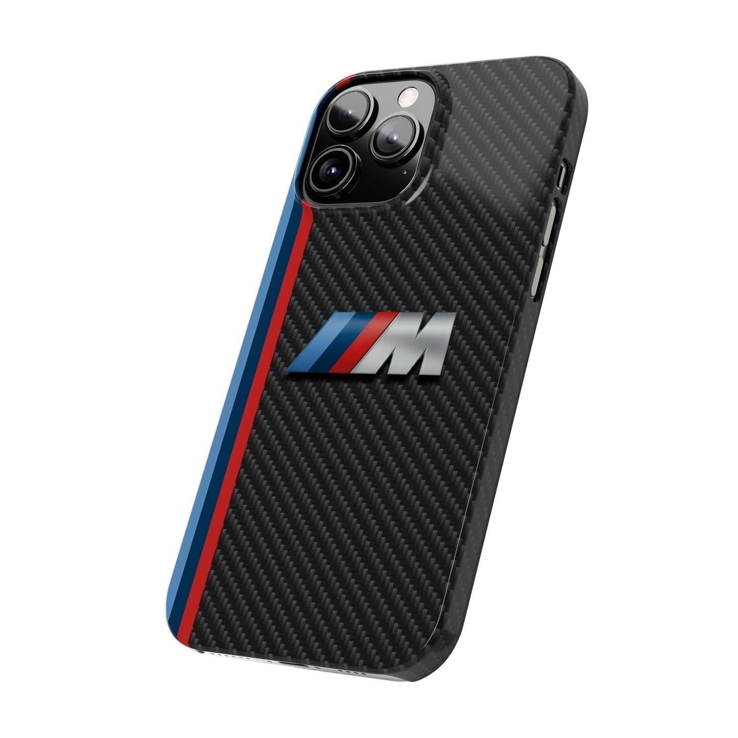 Black iPhone Slim Case, Blue And Red Stripes, BMW M Series