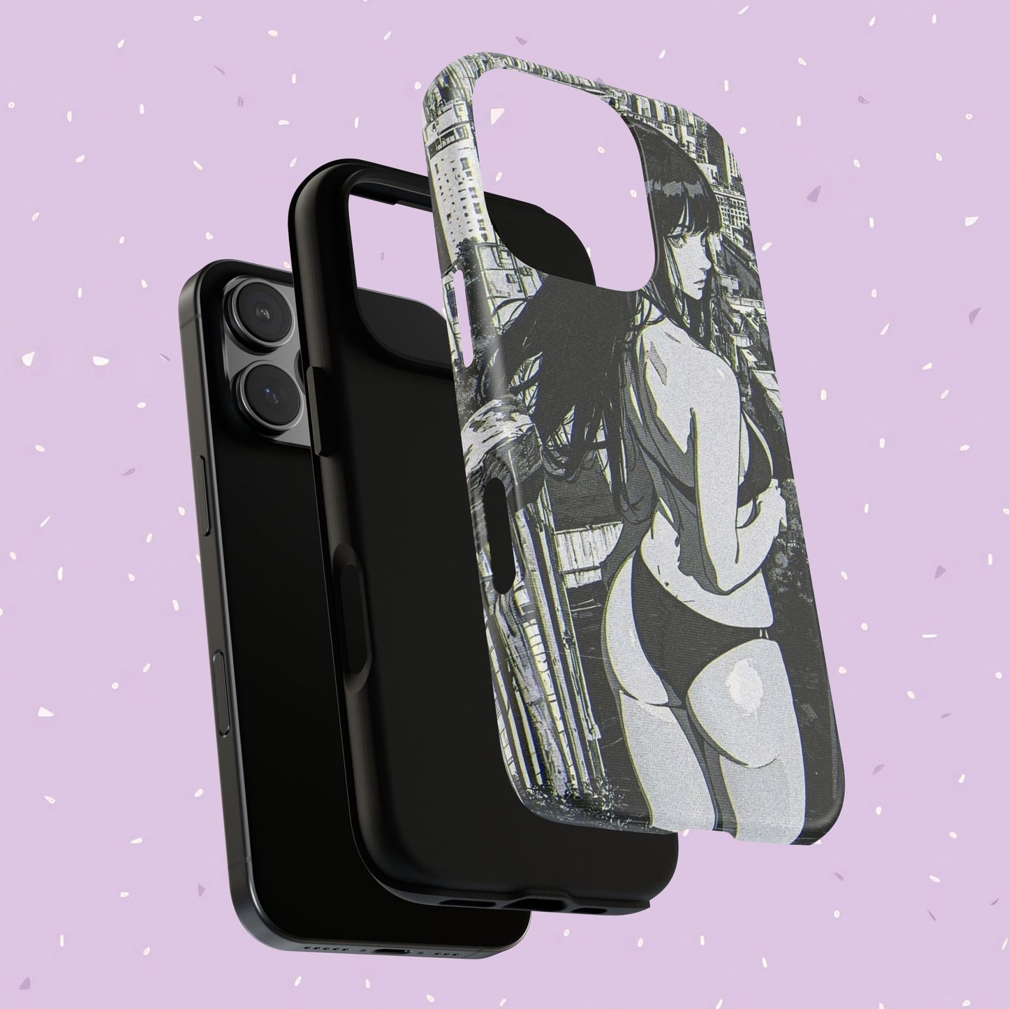 Tough Phone Case, Anime Manga Girl Bikini Design, iPhone, Galaxy, Google Pixel, Hentai Ecchi Art