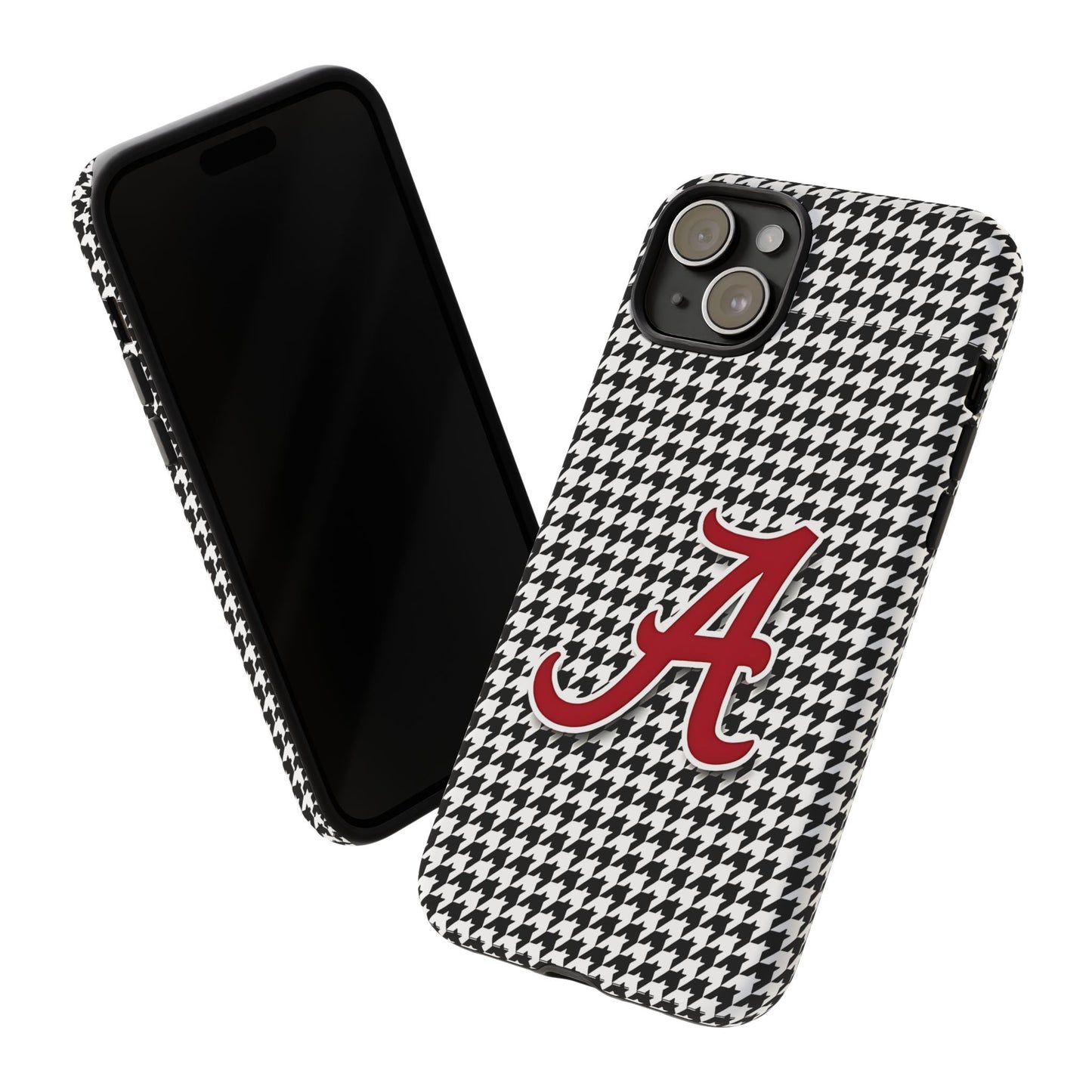 Alabama Houndstooth Phone Case, Tough Cases, College RTR Fan Gear, Initial A