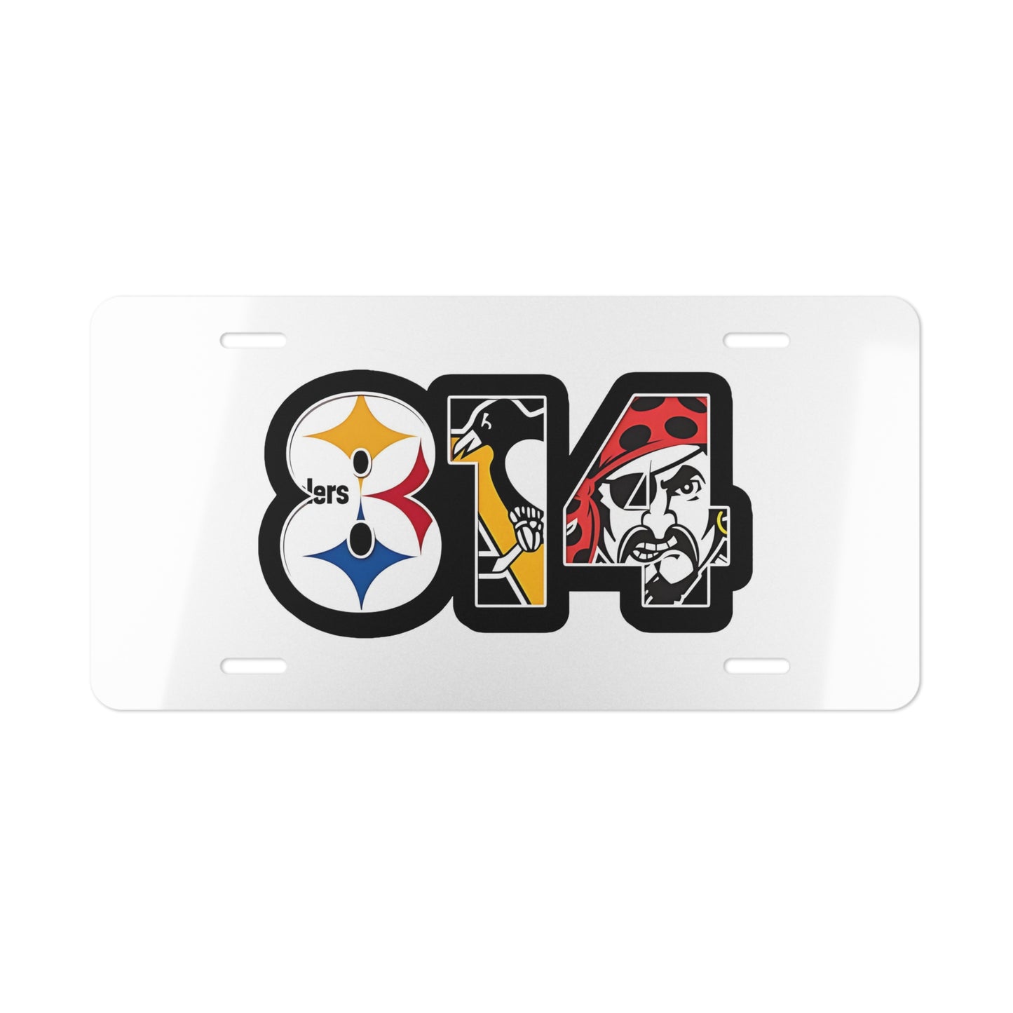 City Of Pittsburgh Sports Teams, 814 Area Code, Front Vanity License Plate, White