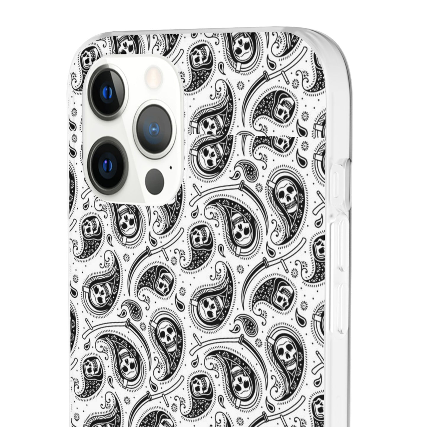 Skull Paisley Pattern Phone Case TPU Soft Flexi Case for iPhones