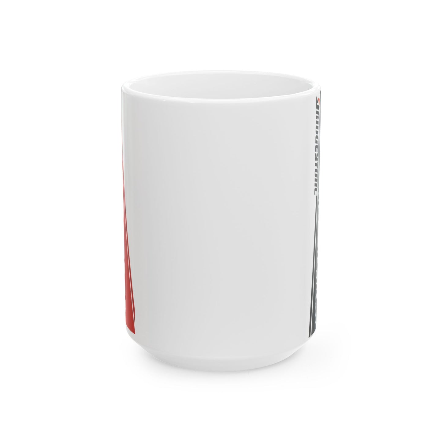 Racing Stripe Ceramic Mug — Motul & Bridgestone Motorsport Coffee Cup (11oz/15oz)