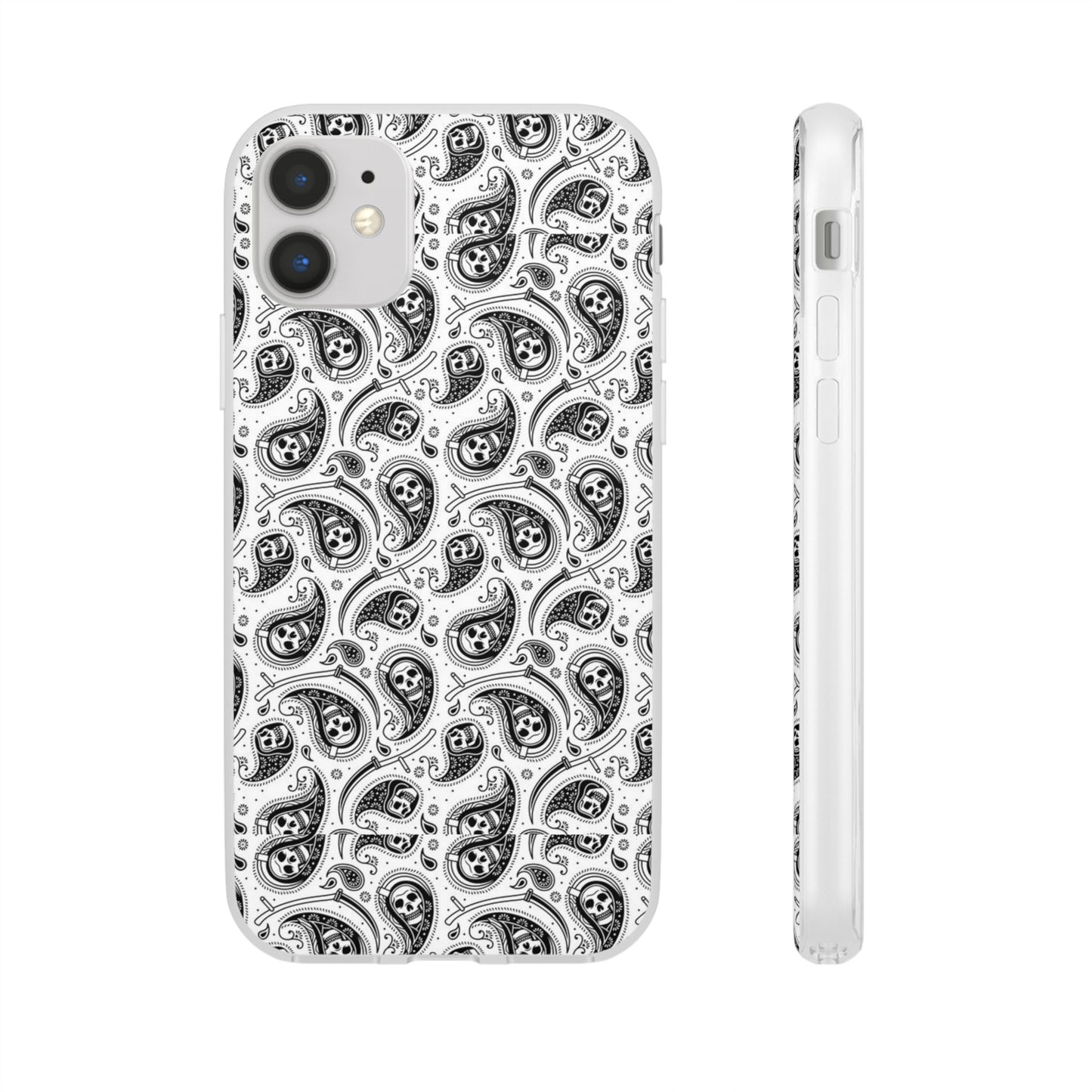 Skull Paisley Pattern Phone Case TPU Soft Flexi Case for iPhones